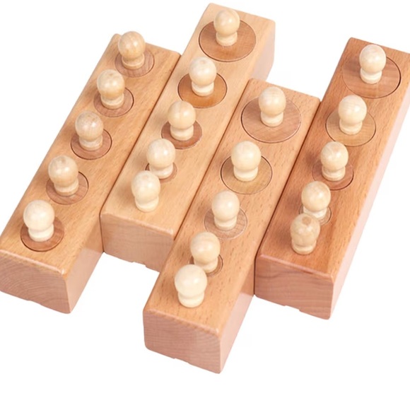 Other - Thoth Montessori Knobbed Cylinder Socket Ladder Blocks Educational Wooden Toy